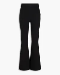 Frame Denim Ribbed cashmere-blend flared pants - Black Black