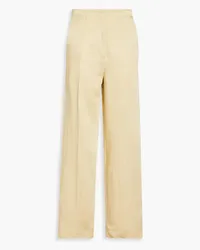 Sandro Pleated satin wide-leg pants - Yellow Yellow