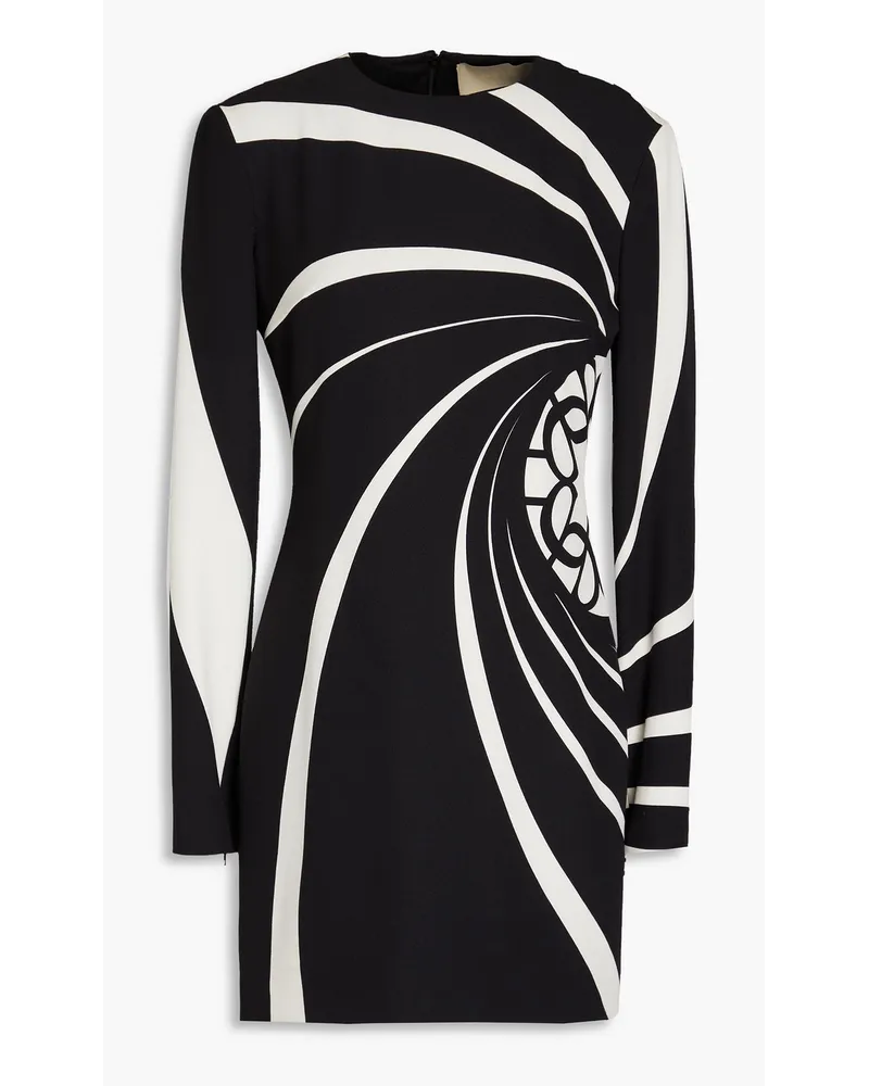 Elie Saab Printed stretch-cady mini dress - Black Black