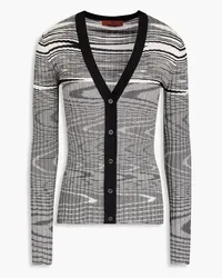 Missoni Space-dyed ribbed cashmere and silk-blend cardigan - Black Black