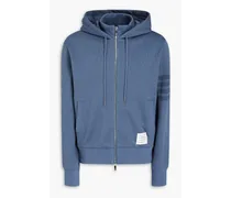French cotton-terry zip-up hoodie - Blue
