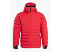 Quilted hooded ski jacket - Red