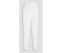 Milani cropped stretch-crepe straight-leg pants - White