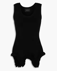 Simone Rocha Ruffled knitted tank - Black Black