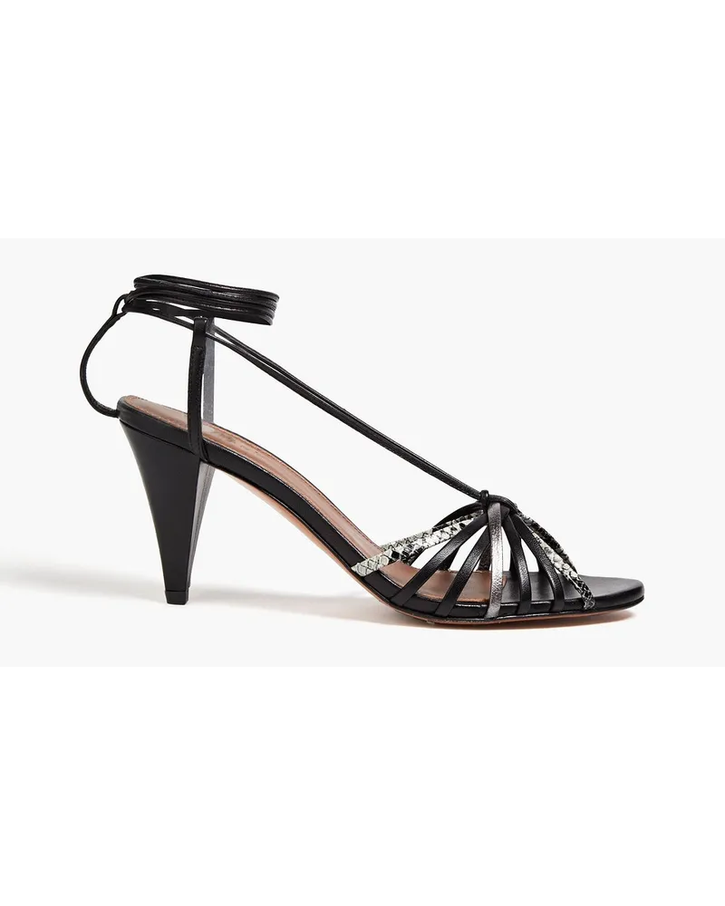 ba&sh Chiara knotted leather sandals - Black Black