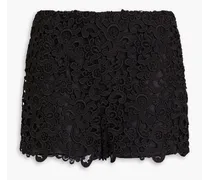 Cotton-blend guipure lace shorts - Black
