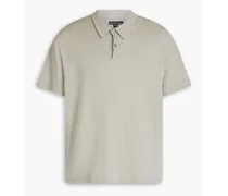 Slub linen-blend polo shirt - Gray