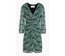 Ruched crepon mini dress - Green