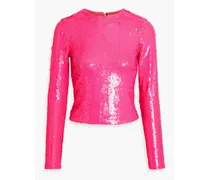 Alice Olivia - Delaina sequined tulle top - Pink