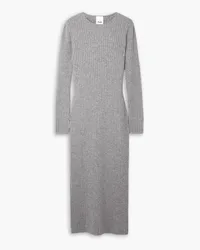 ALLUDE Ribbed cashmere midi dress - Gray Gray