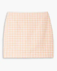 Lisa Marie Fernandez Gingham cotton-blend bouclé mini skirt - Orange Orange