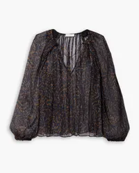 Ulla Johnson Pauline printed metallic silk-blend chiffon blouse - Purple Purple