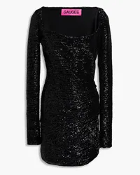 GAUGE81 Evry ruched sequined tulle mini dress - Black Black