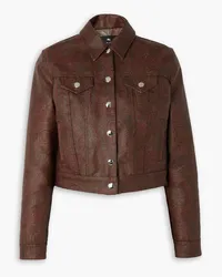 Etro Cropped paisley-print coated cotton-blend canvas jacket - Brown Brown