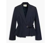 Talie cotton, linen and silk-blend blazer - Blue