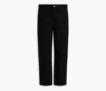 Appliquéd stretch-cotton twill cargo pants - Black