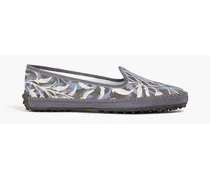 Gommino printed canvas loafers - Gray