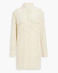 Equipment Ellene checked silk-crepe mini shirt dress - Neutral Neutral