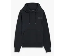 Printed French cotton-blend terry drawstring hoodie - Black