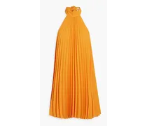 Alice Olivia - Aviana pleated crepe halterneck mini dress - Orange