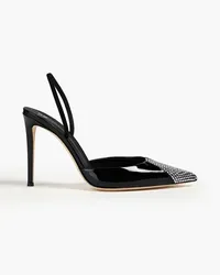 Giuseppe Zanotti Braquel 105 crystal-embellished patent-leather slingback pumps - Black Black