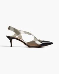 Gianvito Rossi Leather and PVC slingback pumps - Black Black