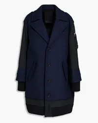 RED Valentino Shell-paneled felt coat - Blue Blue