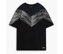 Space-dyed cotton-jersey T-shirt - Black