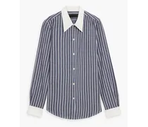 Hailey striped cotton-poplin shirt - Blue