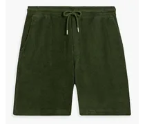 Cotton-terry drawstring shorts - Green