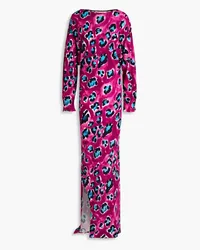 Marni Leopard-print crepe maxi dress - Purple Purple