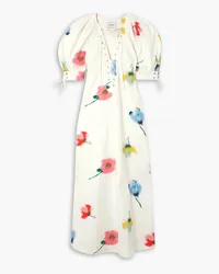 SLEEPER Garden floral-print cotton-blend midi dress - Multicolor Multicolor