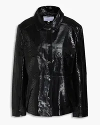 MUUBAA Snake-effect leather jacket - Black Black