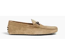 Double T suede driving shoes - Neutral