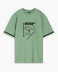 Jacquemus Flocked cotton-jersey T-shirt - Green Green