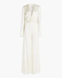 Les Héroïnes by Vanessa Cocchiaro The Tina wrap-effect satin jumpsuit - White White