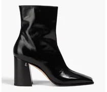 Bryelle 85 glossed-leather ankle boots - Black