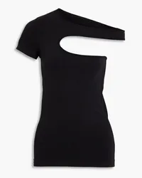 Helmut Lang One-shoulder cutout stretch-jersey top - Black Black