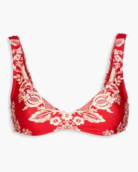 Zimmermann Floral-print bikini top - Red Red