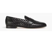 Thierry perforated leather loafers - Black