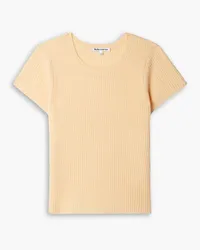 Reformation Teo ribbed cashmere T-shirt - Yellow Yellow