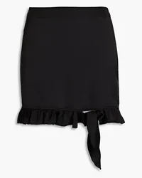 ROTATE Birger Christensen Ruffled satin mini skirt - Black Black