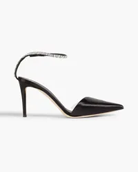 Giuseppe Zanotti Crystal-embellished PVC and satin pumps - Black Black