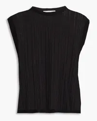 Autumn Cashmere Ribbed cotton top - Black Black