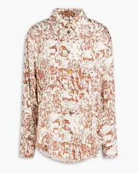 REJINA PYO Kora printed silk-blend shirt - Brown Brown