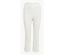 Jupiter cotton-blend twill bootcut pants - White