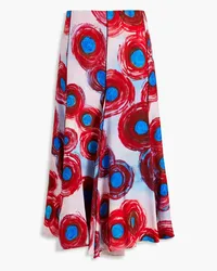 Marni Printed crepe midi skirt - Red Red