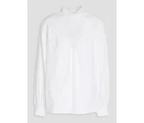 Phoenix gathered cotton-poplin blouse - White