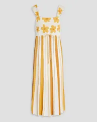 Hayley Menzies Sunray jacquard-knit linen-blend midi dress - Yellow Yellow