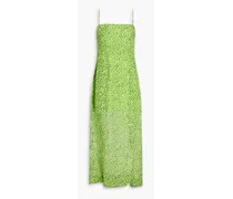 Floral-print voile maxi dress - Green